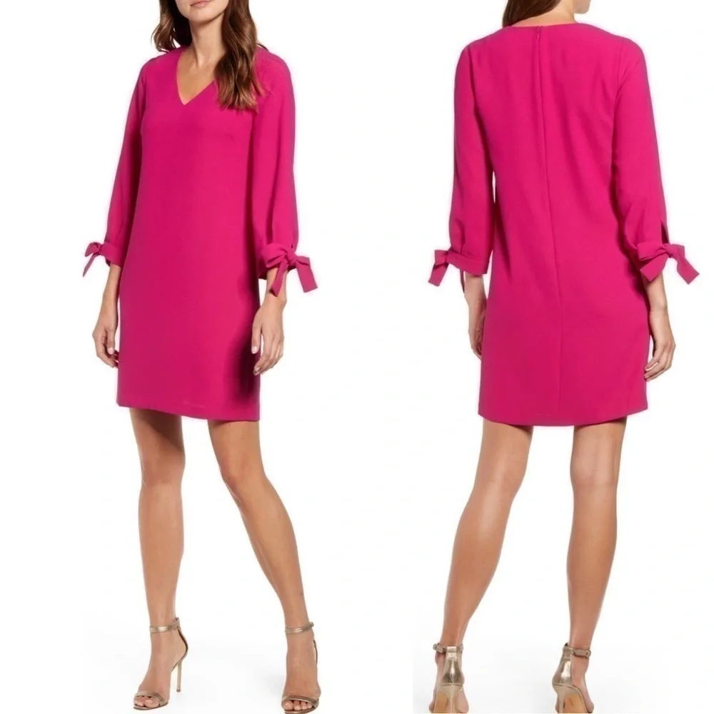 New CeCe Tie Sleeve A-line Dress in Plumeria